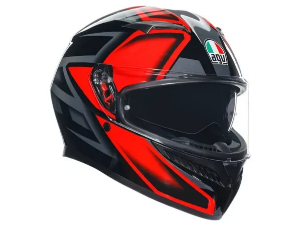 קסדה מלאה AGV K3 COMPOUND צבע שחור אדום