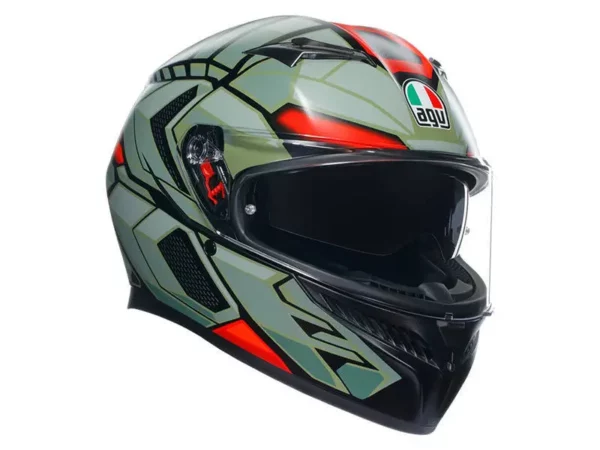 קסדה מלאה AGV K3 DECEPT MATT צבע שחור ירוק