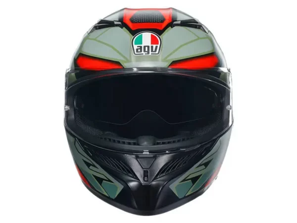 ⁦קסדה מלאה AGV K3 DECEPT MATT צבע שחור ירוק⁩ – תמונה ⁦2⁩