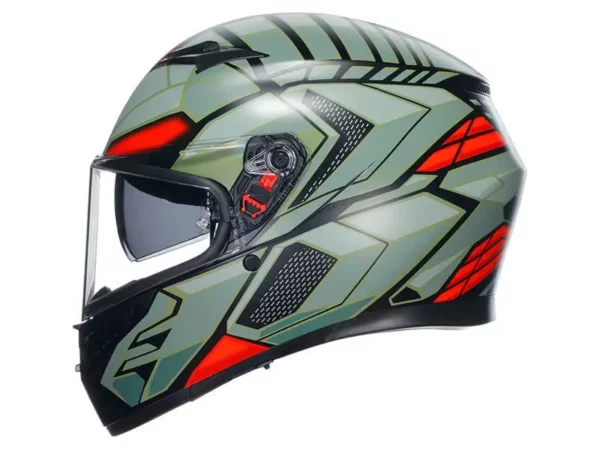 ⁦קסדה מלאה AGV K3 DECEPT MATT צבע שחור ירוק⁩ – תמונה ⁦4⁩
