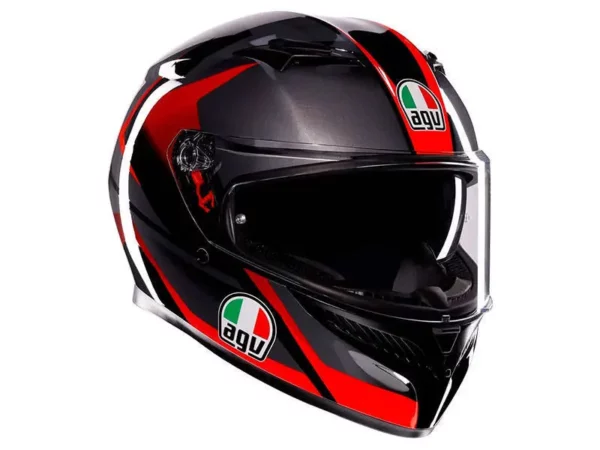 קסדה מלאה AGV K3 STRIGA צבע שחור אפור אדום