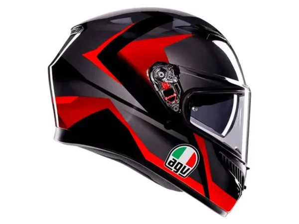 ⁦קסדה מלאה AGV K3 STRIGA צבע שחור אפור אדום⁩ – תמונה ⁦2⁩