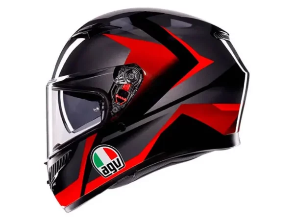 ⁦קסדה מלאה AGV K3 STRIGA צבע שחור אפור אדום⁩ – תמונה ⁦3⁩