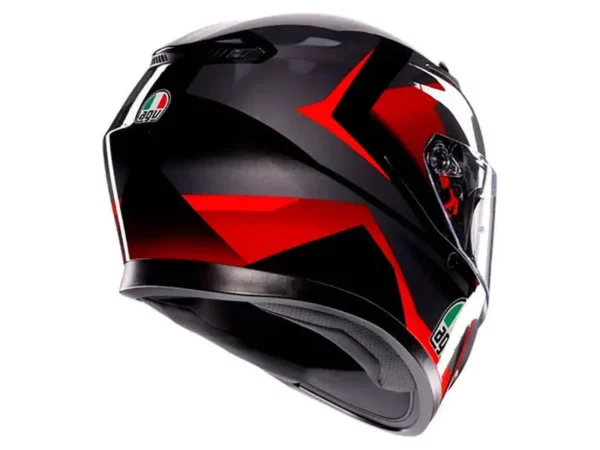 ⁦קסדה מלאה AGV K3 STRIGA צבע שחור אפור אדום⁩ – תמונה ⁦5⁩