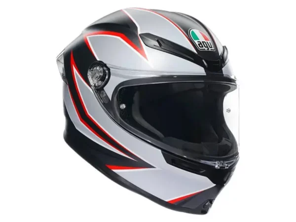 קסדה מלאה - AGV K6 S צבע אפור/שחור/אדום