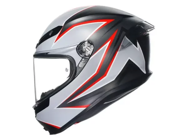 ⁦קסדה מלאה - AGV K6 S צבע אפור/שחור/אדום⁩ – תמונה ⁦4⁩