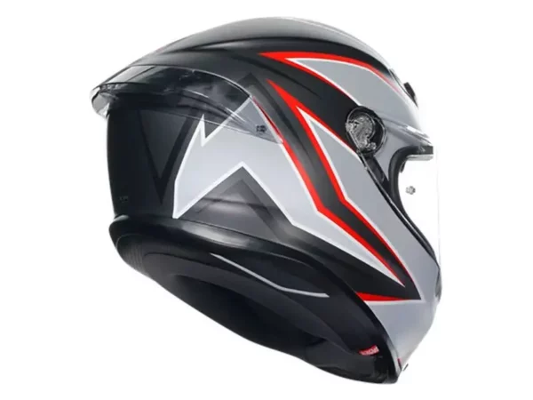 ⁦קסדה מלאה - AGV K6 S צבע אפור/שחור/אדום⁩ – תמונה ⁦5⁩