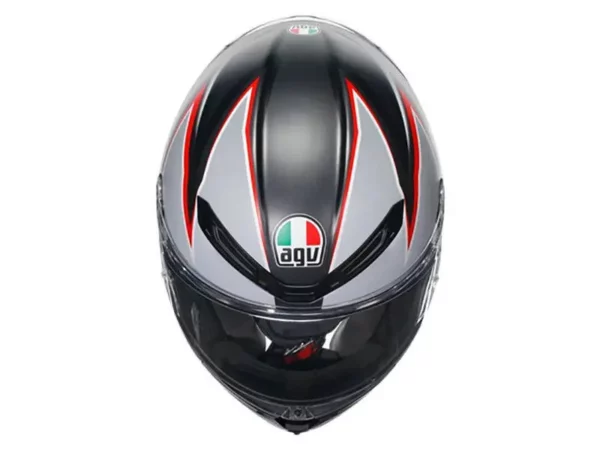 ⁦קסדה מלאה - AGV K6 S צבע אפור/שחור/אדום⁩ – תמונה ⁦6⁩