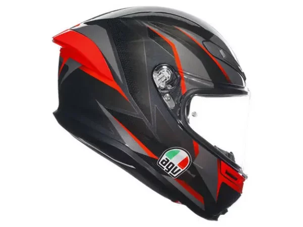 ⁦קסדה מלאה - AGV K6 S צבע שחור/אדום⁩ – תמונה ⁦2⁩