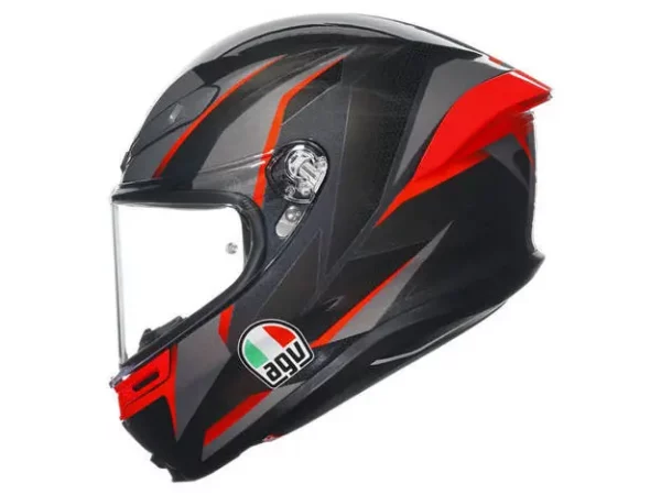 ⁦קסדה מלאה - AGV K6 S צבע שחור/אדום⁩ – תמונה ⁦3⁩