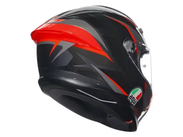 ⁦קסדה מלאה - AGV K6 S צבע שחור/אדום⁩ – תמונה ⁦4⁩