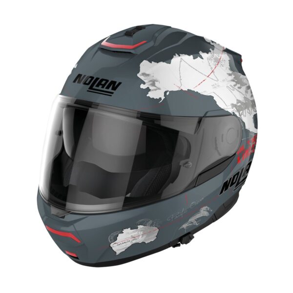 קסדה נפתחת נולאן אפור/לבן - NOLAN N100-6 LEGEND CHECA N
