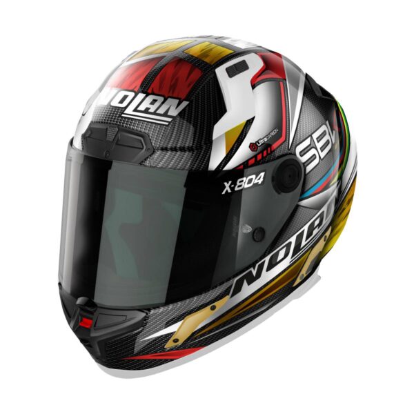 קסדה מלאה נולאן שחור/לבן/זהב - NOLAN X-804 RS SBK CARBON