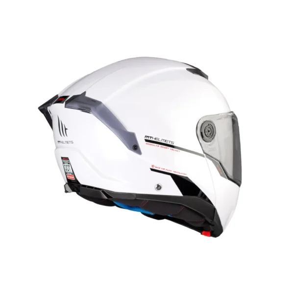 ⁦קסדה נפתחת לבן מבריק - MT ATOM 2 SV SOLID⁩ – תמונה ⁦5⁩