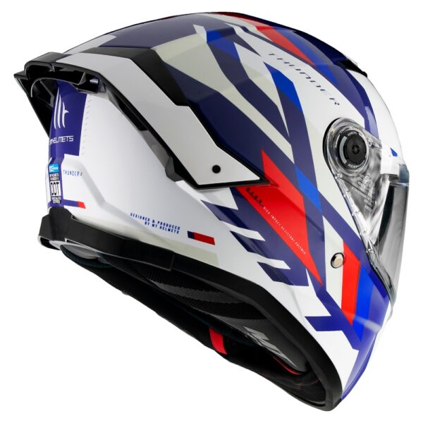 ⁦קסדה מלאה לבן אדום - MT THUNDER 4 SV ERGO⁩ – תמונה ⁦2⁩