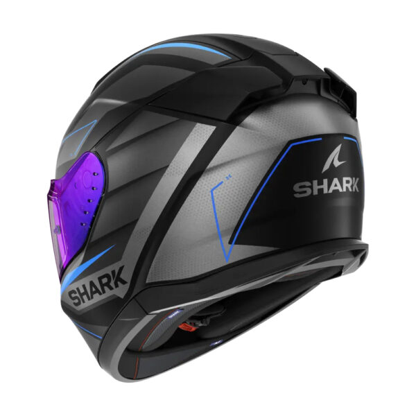 ⁦קסדה מלאה שארק אפור כחול מט - SHARK D-SKWAL 3 SIZLER Mat⁩ – תמונה ⁦2⁩