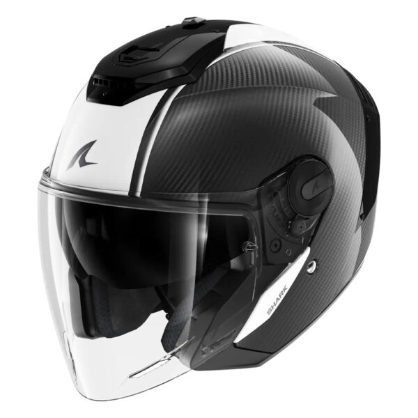 קסדה 3/4 שארק קרבון שחור/לבן - SHARK RS JET CARBON SKIN