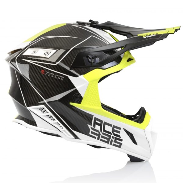 ⁦קסדת שטח אצ'רביס קרבון צהוב/לבן/שחור - ACERBIS STEEL CARBON⁩ – תמונה ⁦2⁩