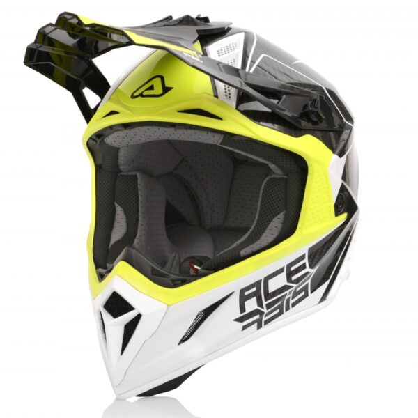 קסדת שטח אצ'רביס קרבון צהוב/לבן/שחור - ACERBIS STEEL CARBON