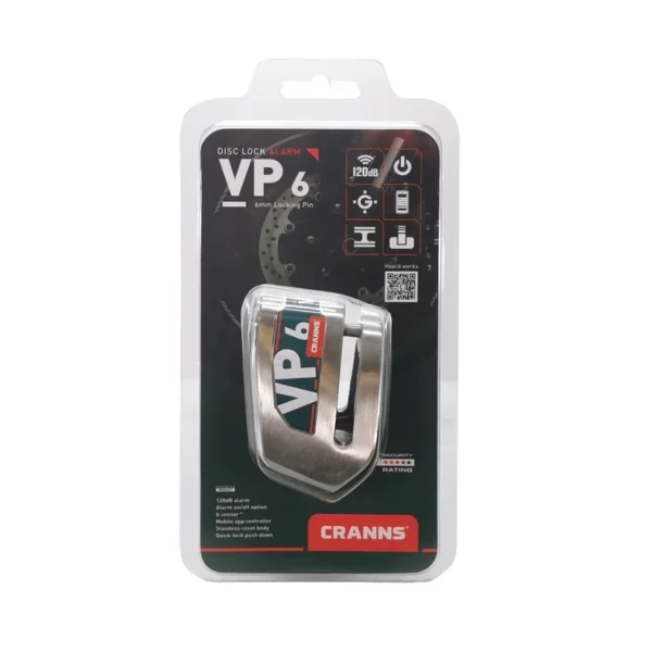 ⁦מנעול דיסק אזעקה חכם קראנס 6מ"מ - CRANNS VP6⁩ – תמונה ⁦10⁩