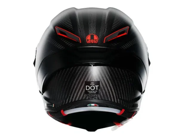 ⁦קסדה מלאה - שחור אדום מט AGV PISTA GPRR CARBON⁩ – תמונה ⁦6⁩