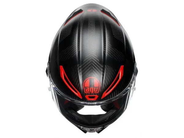 ⁦קסדה מלאה - שחור אדום מט AGV PISTA GPRR CARBON⁩ – תמונה ⁦7⁩