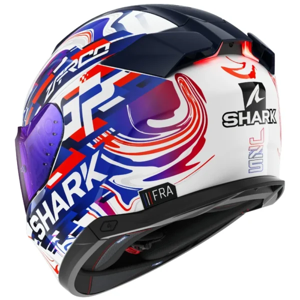 ⁦קסדה מלאה שארק לבן/כחול - SHARK SKWAL i3 REPLICA ZARCO⁩ – תמונה ⁦2⁩