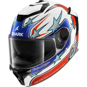 קסדה מלאה שארק ספרטן לבן/כחול/אדום - SHARK SPARTAN GT PRO FLAGSTAFF