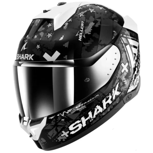 קסדה מלאה שארק שחור/לבן - SHARK SKWAL i3 HELLCAT