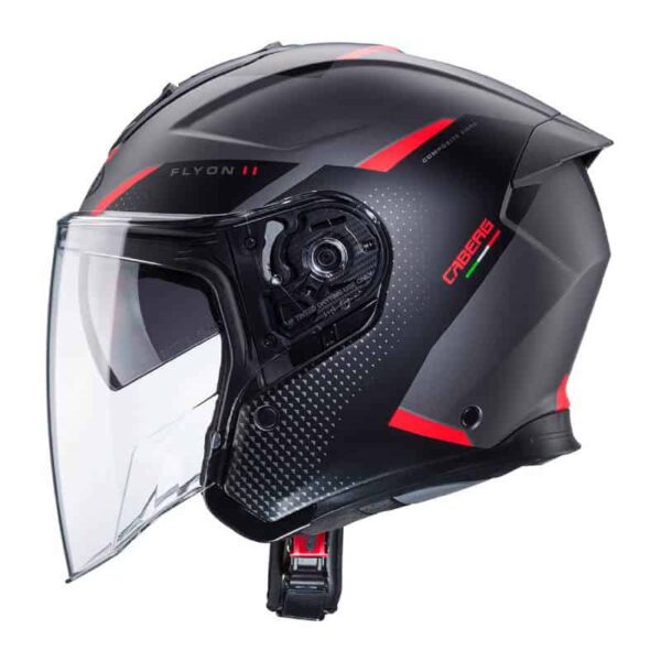 ⁦קסדה 3/4 קאברג פליון 2 שחור/אדום -   2 caberg flyon⁩ – תמונה ⁦2⁩