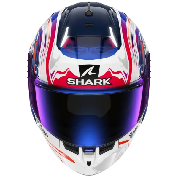 ⁦קסדה מלאה שארק לבן/כחול - SHARK SKWAL i3 REPLICA ZARCO⁩ – תמונה ⁦3⁩