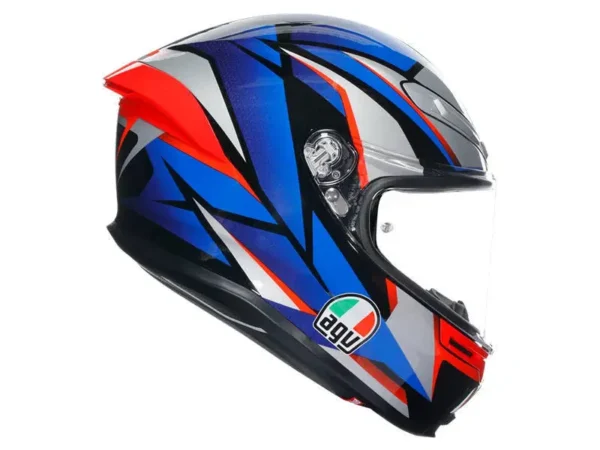 ⁦קסדה מלאה AGV K6 S SLASHCUT צבע כחול\אפור\אדום⁩ – תמונה ⁦2⁩