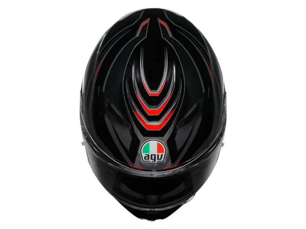 ⁦קסדה מלאה AGV K3 צבע SYTH צבע שחור אדום⁩ – תמונה ⁦6⁩